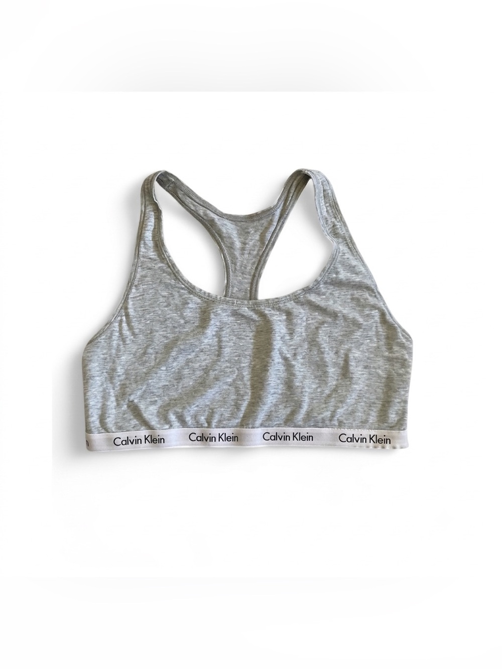 Calvin Klein Light Grey Racerback * COTTON* Bralette XL